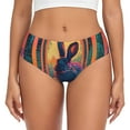 thumbnail image 1 of Kdxio Neon Rabbit In Archway Print Women's High-Waisted Brief Panties, Moisture-Wicking Cotton Brief Underwear-4X-Large, 1 of 6
