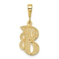 thumbnail image 3 of Finest Gold 14K Yellow Gold Polished Script Filigree Letter J Initial Pendant, 3 of 6