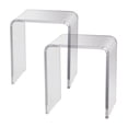 thumbnail image 6 of Acrylic End Table, 2 pcs C-Shaped Lucite Side Tables, Clear Acrylic Side Table for Drink, Food, Snack used in Living Room, Bedroom, and Study, 6 of 10