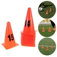 thumbnail image 3 of Orange Plastic Training Cones for Soccer with Clear Numbers and Soft Material 8 8 inch, 3 of 8