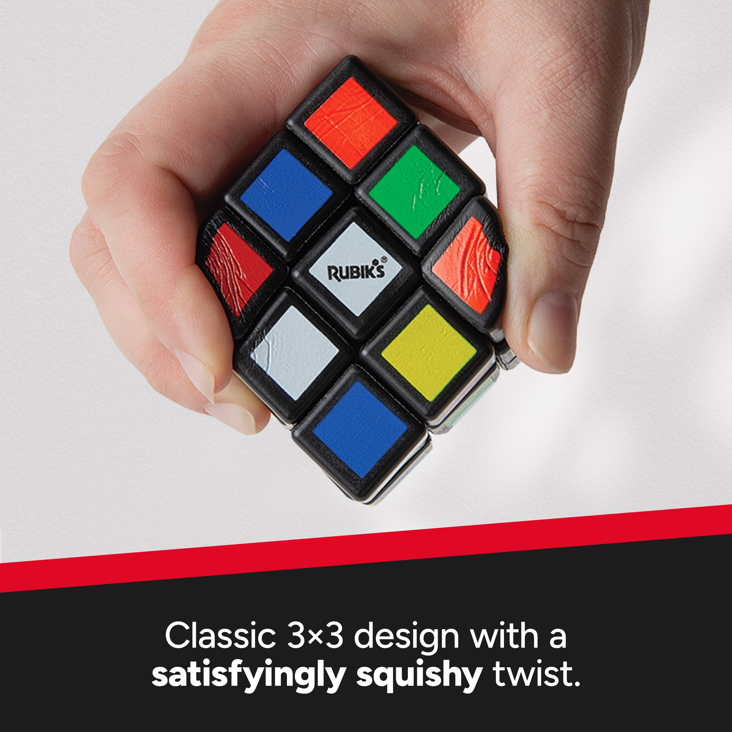 Rubik’s Cube, Squish Cube, Problem-Solving Challenging Brain Teaser Fidget Toy, Soft Sensory Toy, Stress Relief for Adults & Kids Ages 8+, Squish Cube