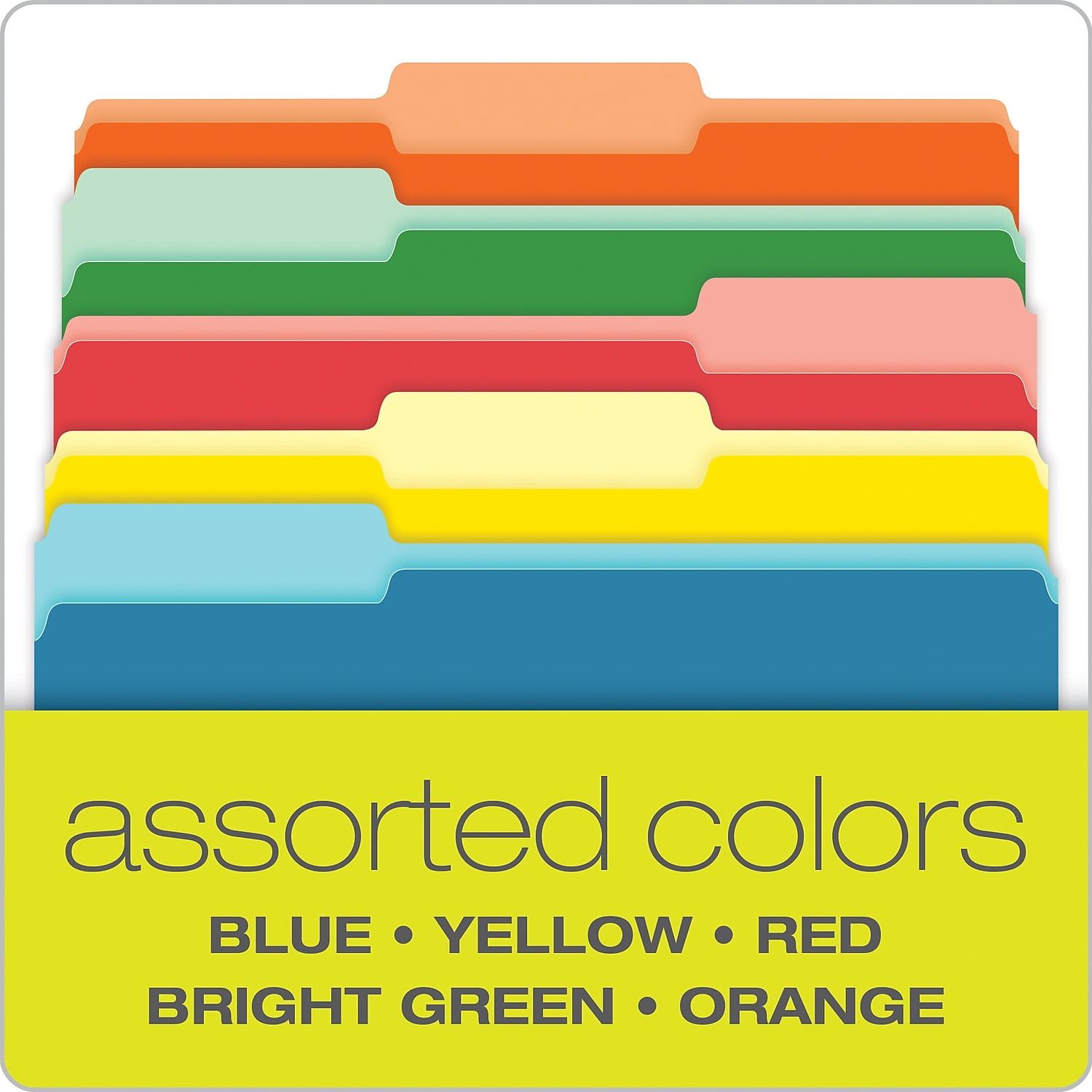 Pendaflex, PFX435013ASST, Legal Size Interior File Folders, 100 / Box, Assorted