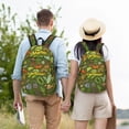 thumbnail image 4 of Fotbe Camping 1 Printed Canvas Daypack - Stylish and Durable Vintage Compact Backpack - Class, Work, Travel, or Laptop Bookbag,Organized Compartments-Medium, 4 of 5