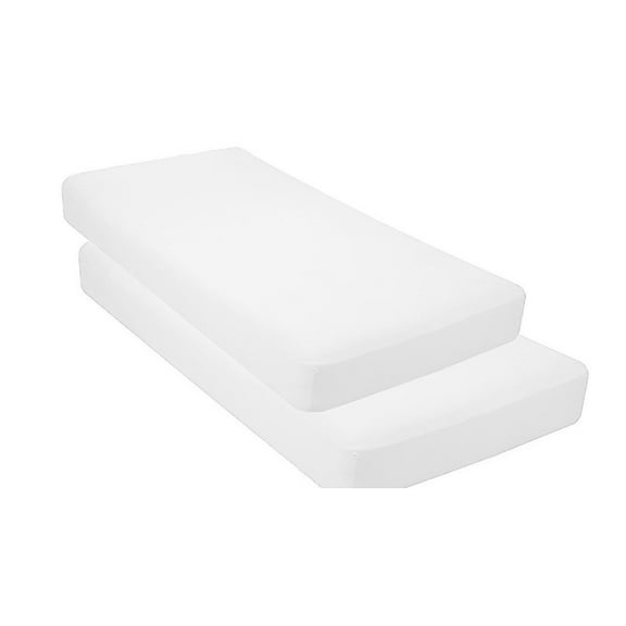 100% Jersey Knit Cotton Fitted Crib Sheet, For Standard Crib and Toddler Mattresses Solid White, Soft & Breathable, for Boys and Girls, Size 28"x 52"x 9’’ Pack of 2