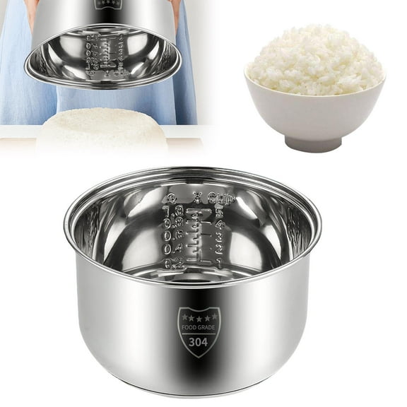 Functional Rice Cooker Replacement Inner Pot 304 Stainless Steel Rice Cooker Inner Bowl 5L