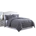 thumbnail image 1 of The Urban Port BM222804 Bergen Comforter Set with Puckered Pattern, Charcoal Gray - Queen Size - 5 Piece, 1 of 2