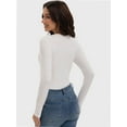 thumbnail image 2 of Womens Square Neck T Shirts Long Sleeve Tops Fitted Tees, 2 of 6