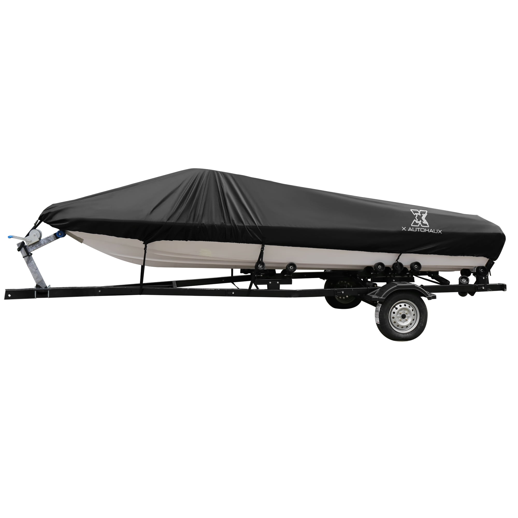 Black 20-22ft 100" 300D V-Hull Boat Cover Protector Waterproof Trailerable 