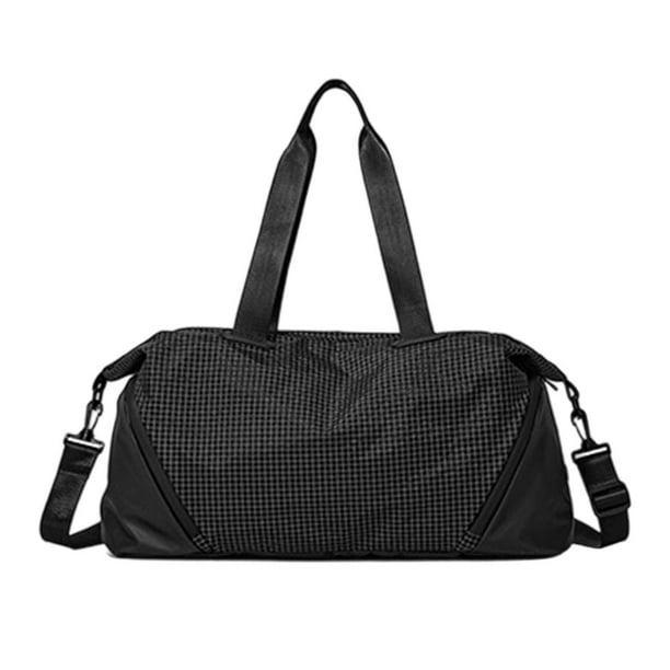 Bolsa deportiva para gimnasio, equipaje, multiusos, con correa ajustable para el hombro, para fin de semana Negro
