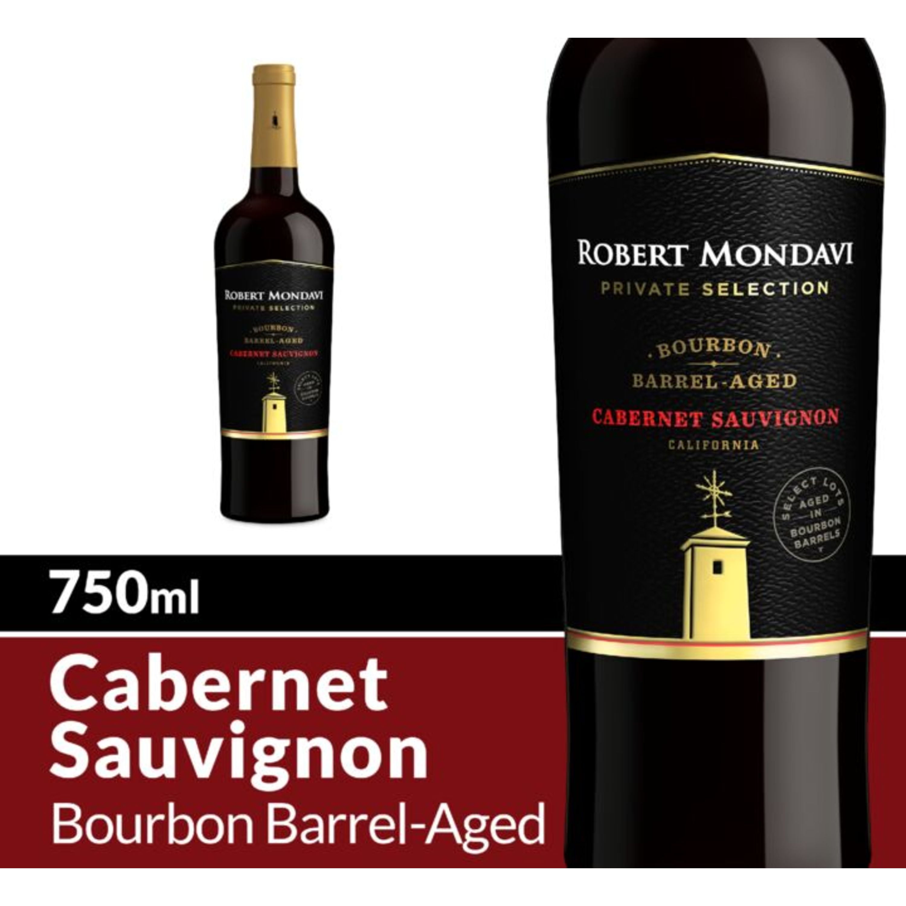Robert Mondavi Private Selection Bourbon Barrel Aged Sauvignon Red Wine, 750 mL Bottle