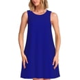 thumbnail image 1 of Fotbe Navy Vestido de Verano sin Mangas para Mujer – Vestido Midi Línea A, Estilo Camiseta Floral, Vestido Playero Casual y Fluido, 1 of 7