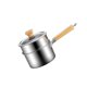 thumbnail image 2 of Cacerola con tapa Cacerola de acero inoxidable Olla para leche Olla de mango largo Olla para cocinar Olla para sopa para hoteles Senderismo Interior y 16 cm, 2 of 9