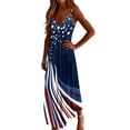 thumbnail image 7 of IUYRTFE Women's Sleeveless Crew Neck Patriotic Print Maxi Dress American Flag Striped Star Long Summer Gown, 7 of 7