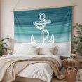 thumbnail image 3 of Nautical Anchor Teal Green Tapestry for Bedroom Wall Hanging Tapestry, Coastal Ocean Ombre Striped Ceiling Backdrop Tapestries Poster Blanket Wall Decor for Teens Room Living Room Dorm 51" x 59", 3 of 8
