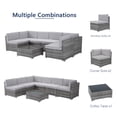 thumbnail image 2 of YODOLLA 7-Piece Patio Furniture Set on Sale, Rattan Wicker Outdoor Sectional Sofa Couch with Table Patio Conversation Set for Lawn& Backyard In Gray, 2 of 9