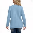 thumbnail image 4 of GERsome Long Sleeve Cardigan for Women Soft Basic Knit Cardigan Solid Color Open Front Button Down Lightweight Casual Sweater with Pockets Fall Outwear Light Blue S-2XL, 4 of 4