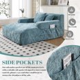 thumbnail image 3 of Boneless Furniture for Adults - Blue Chenille Lounging Sofa with 3 Back Pillows, Ultra Soft Memory Foam, Modern Design for Living Room & Bedroom, No Assembly Cloud Couch, Relaxation & Family Time, 3 of 8