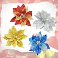 thumbnail image 3 of RENACLIPY 4Pcs Shiny Christmas Flower Cloth Ornaments for Repeated Use Decoration, 3 of 8