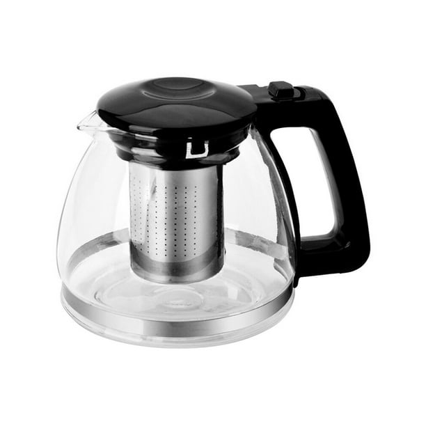 Tetera de vidrio de 1 l con infusor de acero inoxidable para el hogar y la oficina