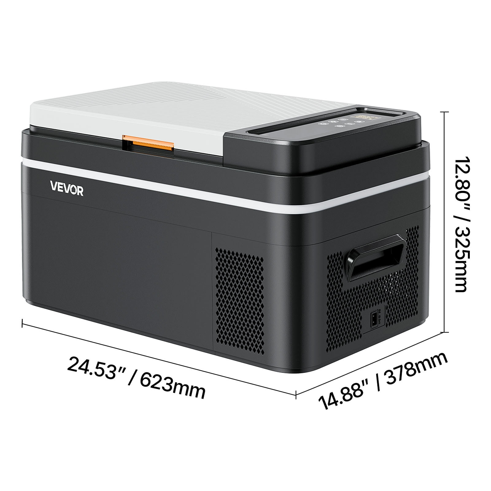 VEVOR Car Refrigerator, DC 12/24V AC100-240V Compressor Electric Cooler, -4°F to 68°F Car Fridge with APP Control, 23 QT Cars Freezer for RVs, Campsites, Boats, Camping, Fishing, 45W Portable Freezer