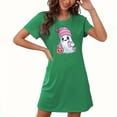 thumbnail image 5 of Sakmal Womens Nightgown Halloween Cute Sleepshirt Ghost and Pumpkin Print Short Sleeve Green Nightgowns, 5 of 5