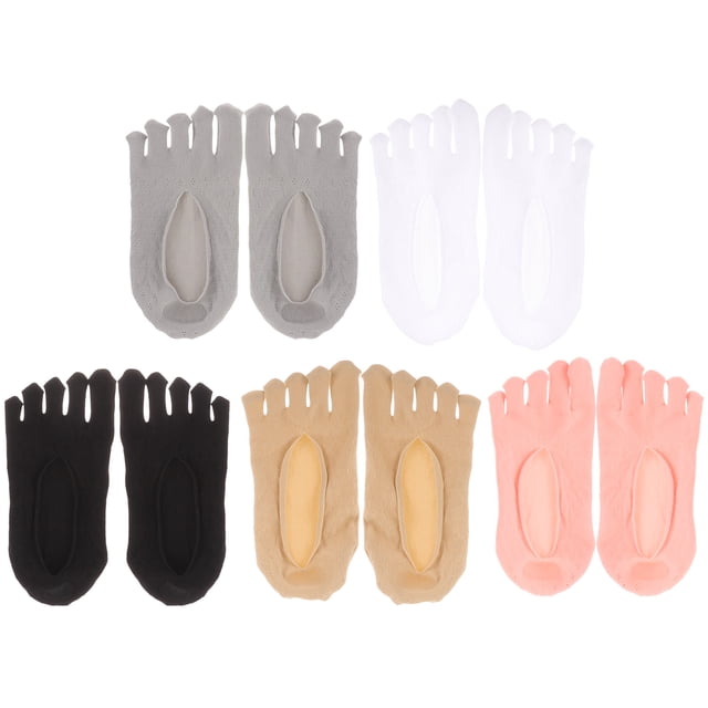 5 pares de calcetines cortos para mujer, calcetines con dedos separados, calcetines cortos