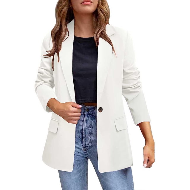 CEHVOM Mode Femmes Col Rabattu Manches Longues Manteau Cardigan Blouse Décontractée Liquidation