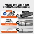 thumbnail image 2 of KFFKFF 24x24x36 Inch Robust Stainless Steel Utility Table, Industrial Grade Food Preparation Surface, Sturdy Metal Table with Customizable Height for Home, Restaurant, and Hotel Use, 2 of 9