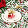 thumbnail image 2 of Christmas Tablecloth Rectangle Holly Berry with Leaves Fabric Table Cloth Xmas Washable Table Cover for Picnic Dining Table Decor, 60 x 102 Inch, 2 of 7