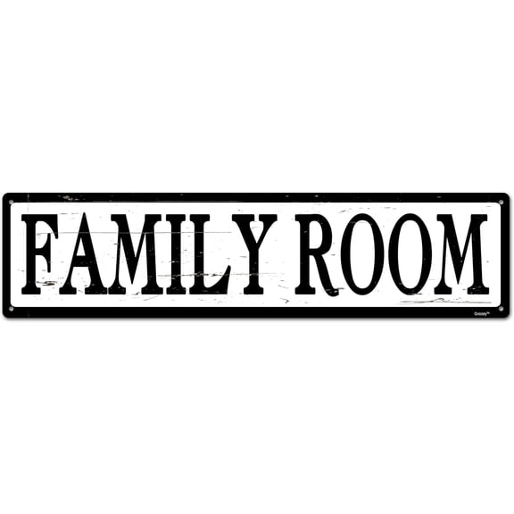 Home Room Sign,Bedroom Sign,Family Sign Wall Art,Wall Decor for Home "FAMILY ROOM" 4 * 16" Metal Sign