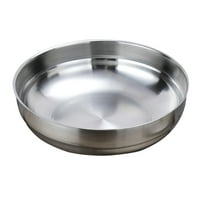 ROSENICE 1Pcs Round Dipping Bowls 304 Stainless Steel Seasoning Dish for Households Silver