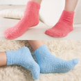 thumbnail image 2 of Calcetines largos esponjosos de invierno para mujer, gruesos, cálidos forro polar Coral, suelo para dormir, Color caramelo, 2 of 5