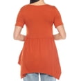 thumbnail image 3 of White Mark Short Sleeve Shirred Front Knit Tunic Top with Pockets, Women's, S-XL, 3 of 6