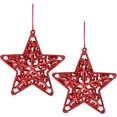 thumbnail image 1 of 2 Pieces 4.7 Inches Valentine'S Day Star Ornament Hanging Five-Pointed Ornament Plastic Valentine'S Day Star Decoration For Valentine'S Day Party Favors (Red), 1 of 7