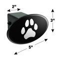 thumbnail image 3 of Paw Print Dog Cat White on Black Oval Tow Trailer Hitch Cover Plug Insert, 3 of 4