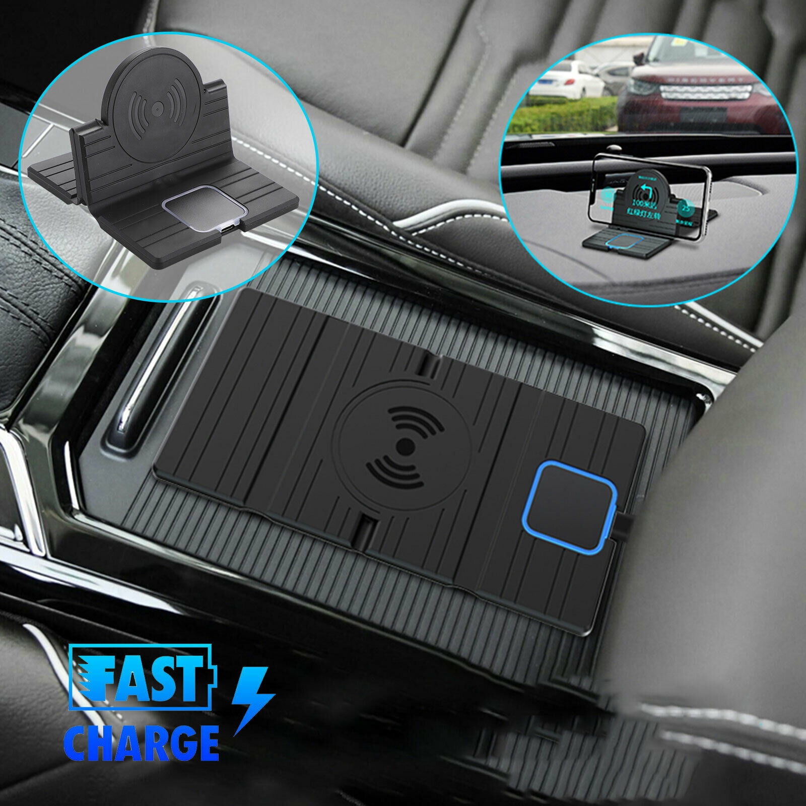 EEEKit Universal 15W Fast QI Wireless Car Phone Charger Charging Pad 