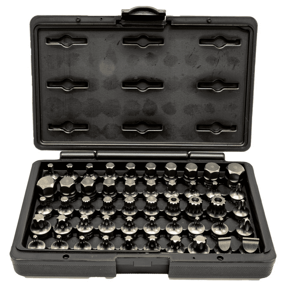 VIM Tools Impact Master Set, 50 Piece, Half Cut TORX, Hex, Flat, Philips, & XZN Drivers, 3/8 Inch Square Drive