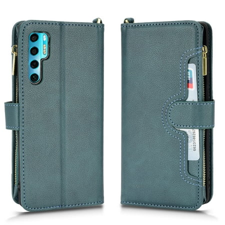 Case for TCL 20 PRO 5G Cover Zipper Magnetic Wallet Card Holder PU Leather Flip Case - Black