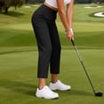 thumbnail image 7 of Yungyresw High Waisted Ankle Pants For Women Straight Leg Elastic Waist Lightweight Athletic Pants Stretch Running Workout Trousers Black XL, 7 of 7