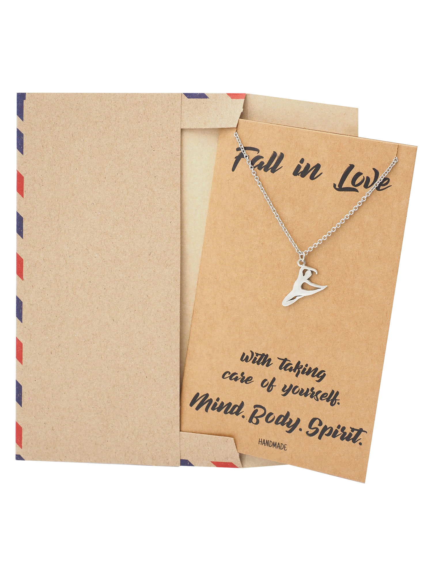 Quan Jewelry Quan Jewelry Yoga Necklace Handmade Meditation Pendant Charm Yoga Pose Jewelry Yoga Gifts For Friend With Inspirational Healing Quote Jewelry Walmart Com Walmart Com