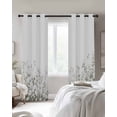 thumbnail image 4 of White Floral Blackout Curtains for Bedroom Living Room Darkening Curtains 54 Inch Long Vintage Botanicals Blossom Motif Spring Short Curtain for Small Window Treatment Grommet Drapes 42"x54"x2, 4 of 9