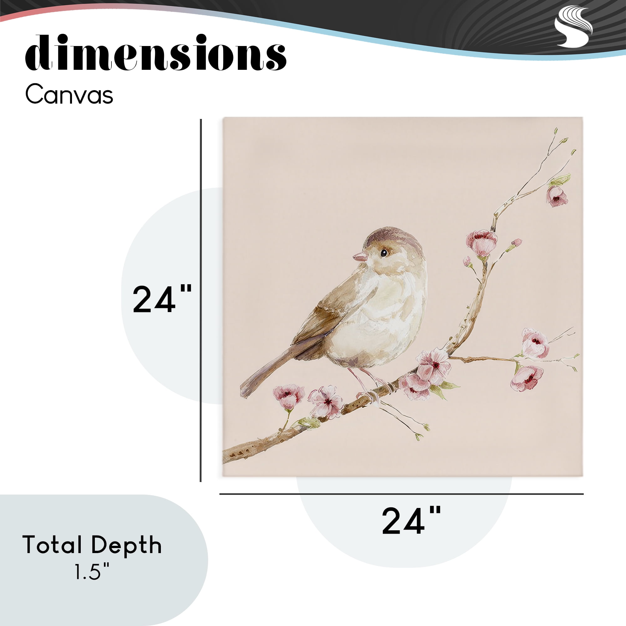 Sweet Brown Bird Perched Canvas Wall Art, design by Lisa Wehmeyer