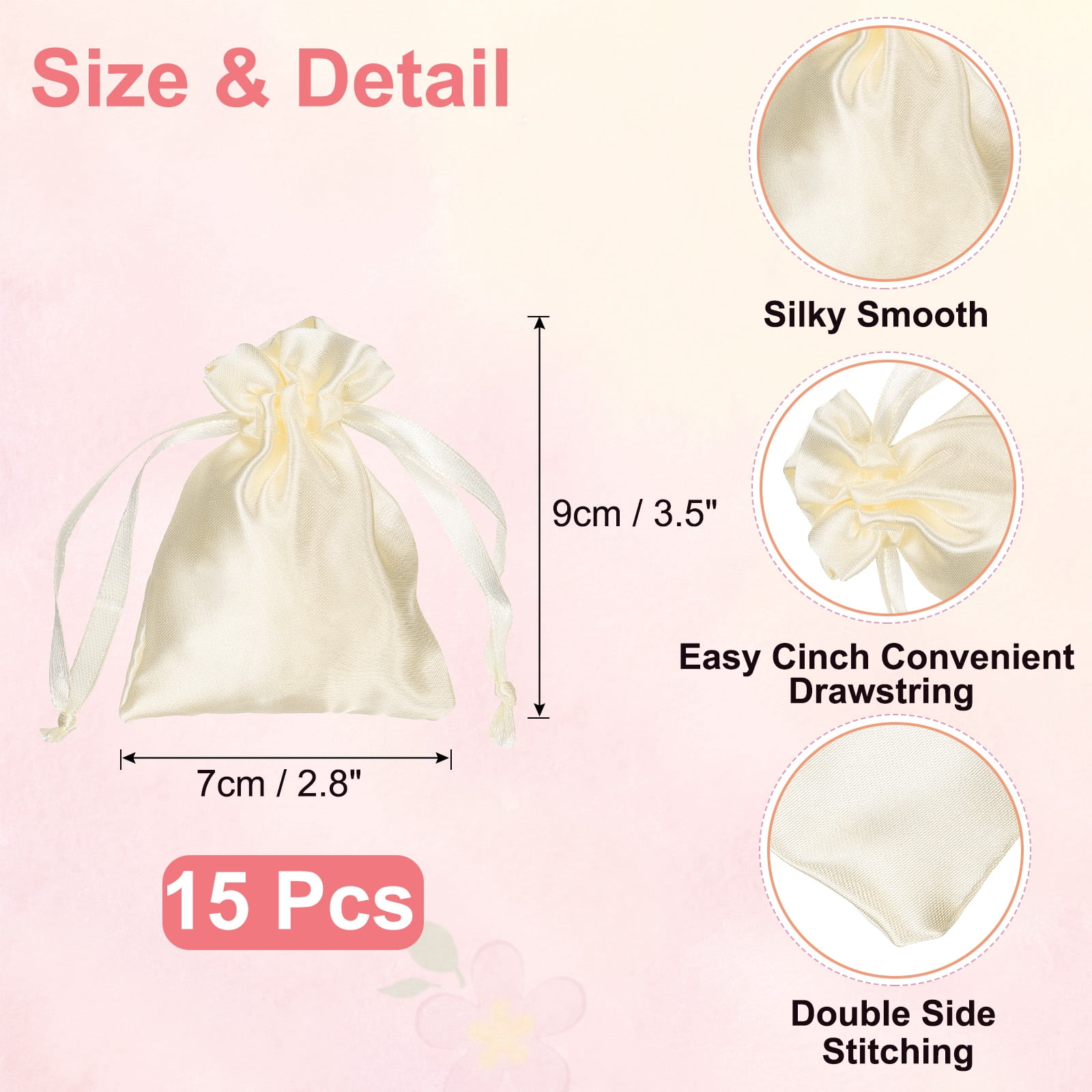 Unique Bargains Party Favor Bags for Birthday Candy Occasions Beige 3.5" x 2.8"