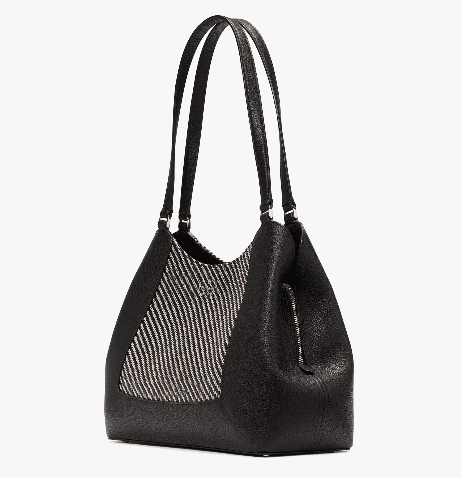 Kate Spade New York Lena Straw Triple Compartment Shoulder Bag - Natural/Pebbled Leather