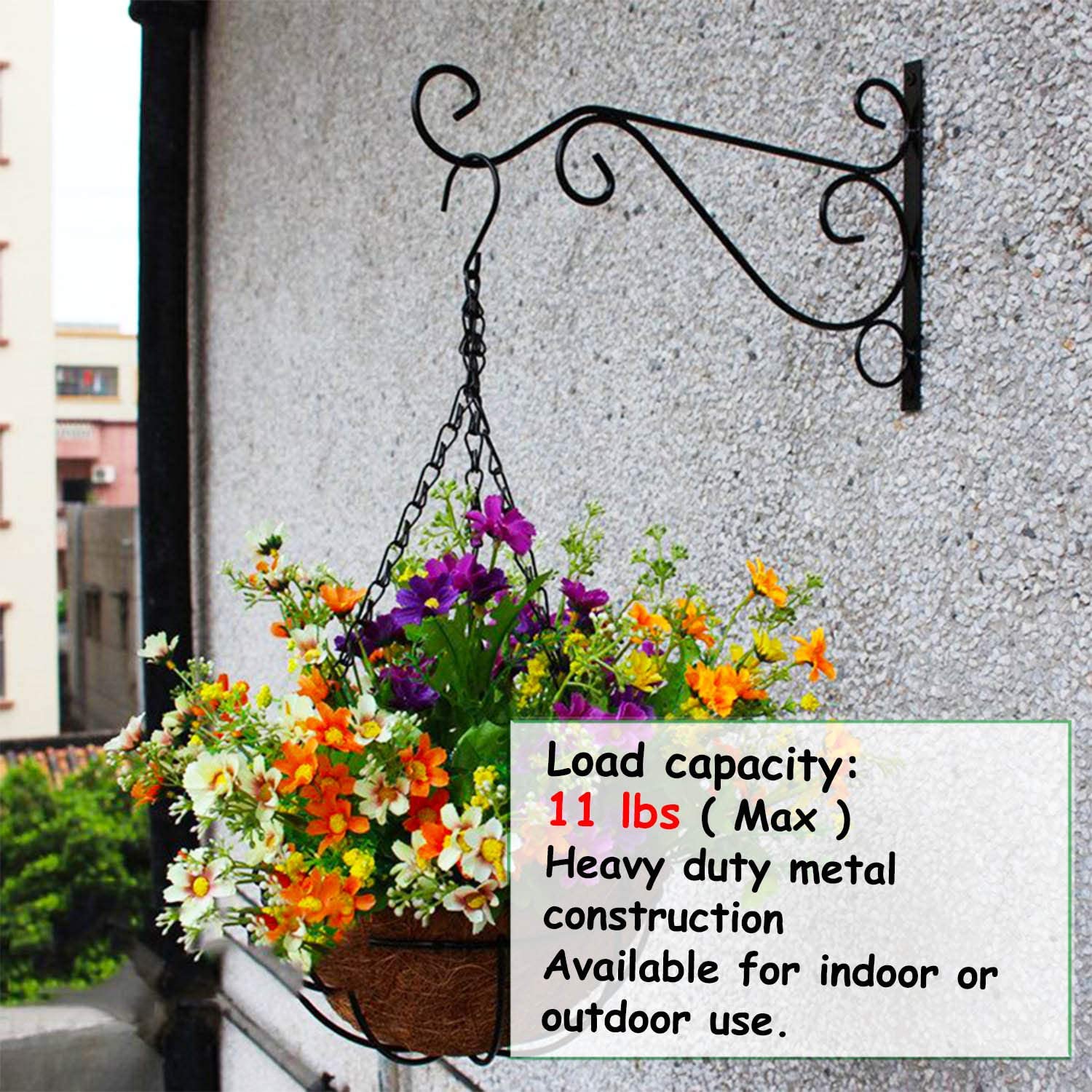 2 Pieces Wall Hanging Plant Hook With Screw Holder Plant Hook Lantern Bird Feeders Metal Garden Basket For Balcony Garden Decoration (Geometry) - image 3 of 5