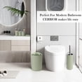 thumbnail image 6 of CERBIOR Bathroom Accessories Set 6 Piece Bath Ensemble Includes Soap Dispenser, Toothbrush Holder, Toothbrush Cup, Soap Dish for Decorative Countertop and Housewarming Gift (Green), 6 of 14