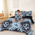 thumbnail image 4 of Homewish Hipple Sugar Skull 7-Piece Twin Bedding,Happy Halloween Bedding Comforter Set,Rose Floral Butterfly Bed Set,Black Reversible, 4 of 8