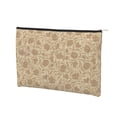 thumbnail image 2 of Fotbe Brown Flowers Reusable Cosmetic Bag Makeup Bag for Women Large Travel Cosmetic Pouch Girls' Make Up Organizer, 2 of 8