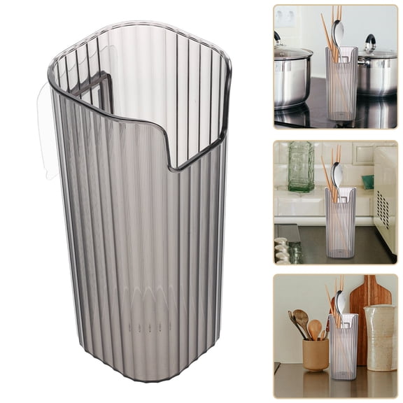 HINTRMENT Kitchen Utensils Cutlery Holder Light Grey Plastic 1Pcs
