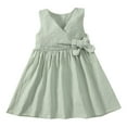 thumbnail image 2 of Summer Savings Clearance 2025! Loopsun Toddler Girls Summer Dresses, Girls' Summer Sleeveless Dress With Bow Elegant Princess Dress For Children And Babies Green 3-4 Years, 2 of 5